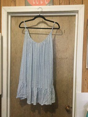 NWT Billabong stripped dress size medium blue and white adjustable straps 18 p2p
